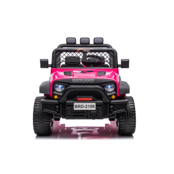 Autko terenowe Geoland Power dla 2 dzieci Różowy + Pilot + Silniki 2x200W + Bagażnik + Radio MP3 + LED